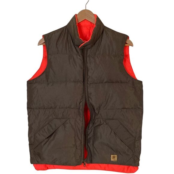 Vintage Gladiator by Camel Mens Reversible Goosedown Vest M‎ Brown Orange - Picture 1 of 15
